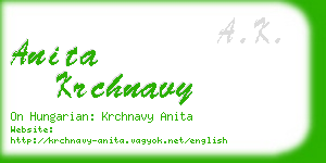 anita krchnavy business card